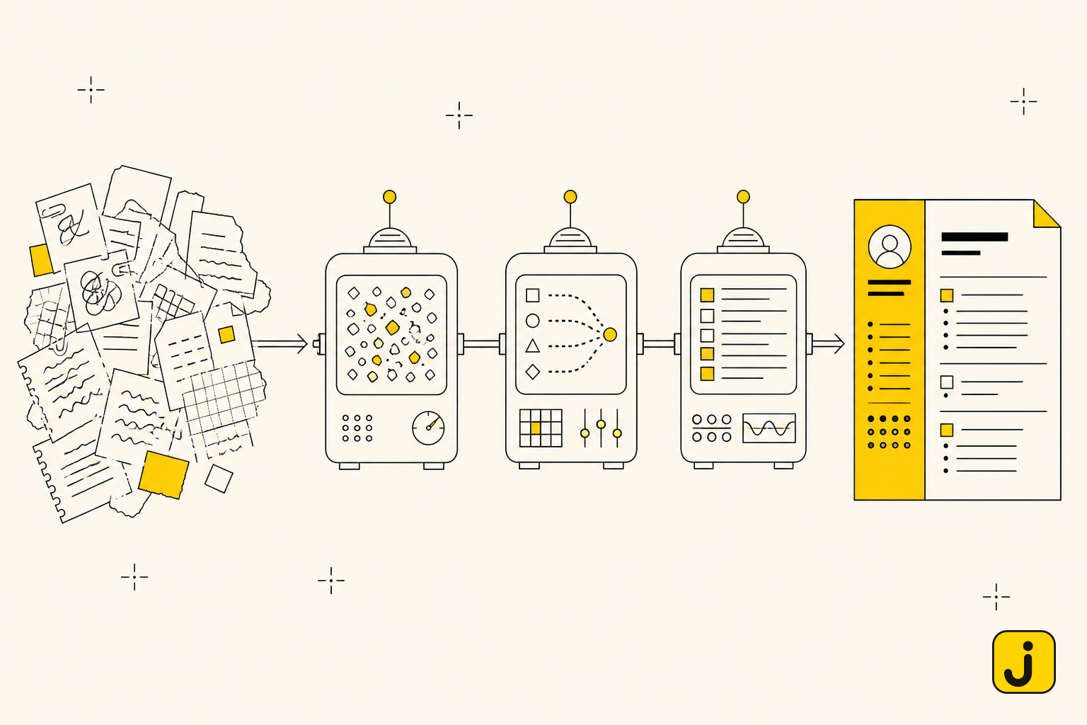 From raw job posting to structured CV illustration